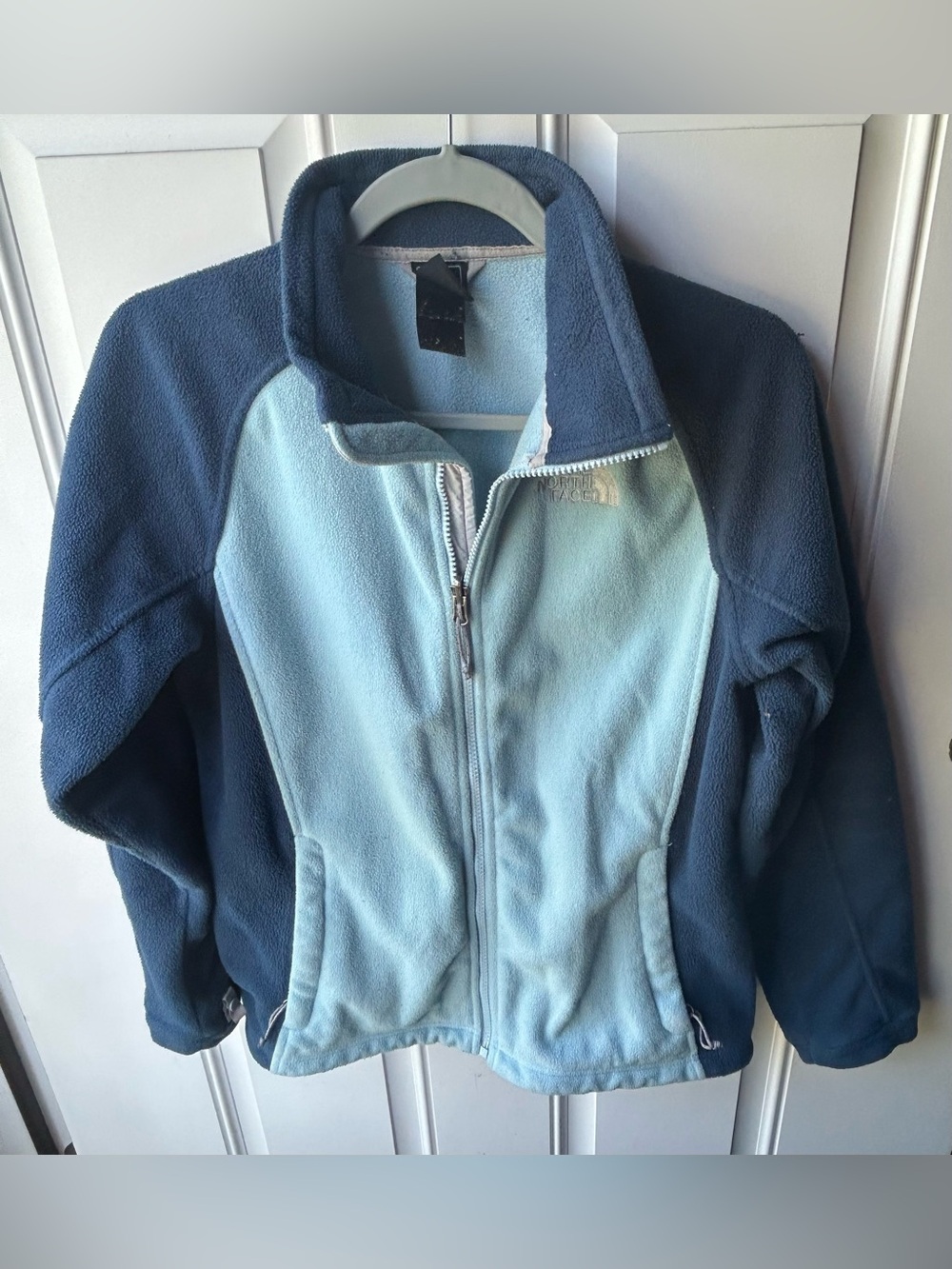 The North Face Two-Tone Fleece Jacket in Sage Green & Navy